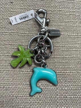 Coach Dolphin Cluster Bag Charm Silver/Multi new